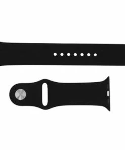 Black Silicone Watch Band Made To Fit 42mm Apple® Watch -Cheap Watch Bands Store black silicone appleband 5041 42photo3 03392.1659986019