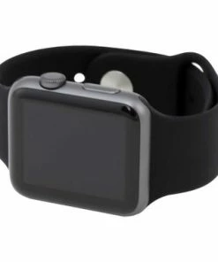 Black Silicone Watch Band Made To Fit 42mm Apple® Watch -Cheap Watch Bands Store black silicone appleband 5041 42photo5 09708.1659986019