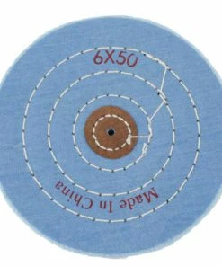 Blue Muslin Polishing Buff 6 Inch Inch Diameter Ply 50 Stitching 3 Rows