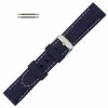 Dark Blue 22mm Silicone Watch Band Sport Strap With White Stitching 8 Inch Length