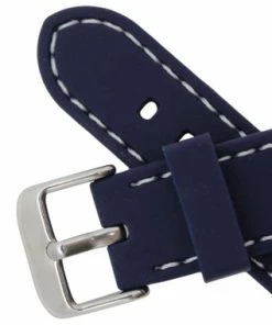 Dark Blue 20mm Silicone Watch Band Sport Strap With White Stitching 8 Inch Length -Cheap Watch Bands Store blue silicone watchband 2065 20photo4 04248.1659442752