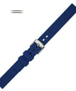 Blue Silicone Watch Band 14mm Rubber Strap 7 1/4 Inch Length