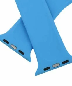 Blue Silicone Watch Band Made To Fit 42mm Apple® Watch -Cheap Watch Bands Store blue silicone appleband 5045 42photo4 54620.1659986018