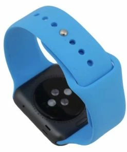 Blue Silicone Watch Band Made To Fit 42mm Apple® Watch -Cheap Watch Bands Store blue silicone appleband 5045 42photo6 90217.1659986019