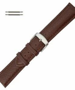 Hadley Roma Brown 24mm Shrunken Grain Leather Watch Strap 7 7/8 Inch Length