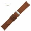 22mm Curved Brown Leather Watch Band 7 7/8 Inch Length