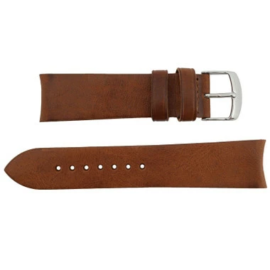 22mm Curved Brown Leather Watch Band 7 7/8 Inch Length 2 22mm Curved Brown Leather Watch Band 7 7/8 Inch Length - Image 2