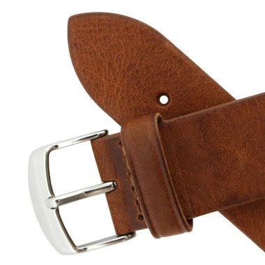 22mm Curved Brown Leather Watch Band 7 7/8 Inch Length 4 22mm Curved Brown Leather Watch Band 7 7/8 Inch Length - Image 4