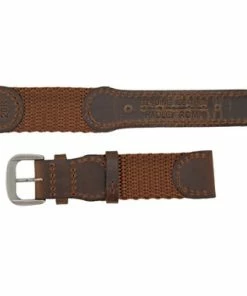 Hadley Roma 20mm Brown Nylon And Brown Leather Accented Swiss Army® Style Band 7 1/2 Inch Length -Cheap Watch Bands Store brown leather watchband 525 20photo3 04673.1659986029