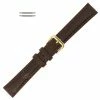 18mm Brown Leather Watch Band Polished Calf 7 1/2 Inch Length