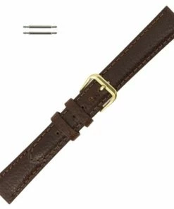 18mm Brown Leather Watch Band Polished Calf 7 1/2 Inch Length