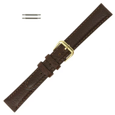 Leather Watch Band Brown 14mm Polished Calf 6 3/4 Inch Length 1 Leather Watch Band Brown 14mm Polished Calf 6 3/4 Inch Length