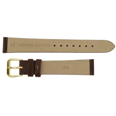 Leather Watch Band Brown 14mm Polished Calf 6 3/4 Inch Length 3 Leather Watch Band Brown 14mm Polished Calf 6 3/4 Inch Length - Image 3