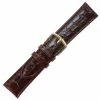 Hadley Roma Croco Grain 18mm Brown Padded Stitched Watch Strap 8 Inch Length