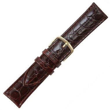 Hadley Roma Croco Grain 18mm Brown Padded Stitched Watch Strap 8 Inch Length 1 Hadley Roma Croco Grain 18mm Brown Padded Stitched Watch Strap 8 Inch Length