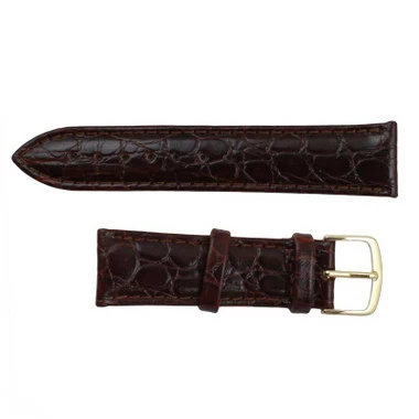 Hadley Roma Croco Grain 18mm Brown Padded Stitched Watch Strap 8 Inch Length 2 Hadley Roma Croco Grain 18mm Brown Padded Stitched Watch Strap 8 Inch Length - Image 2