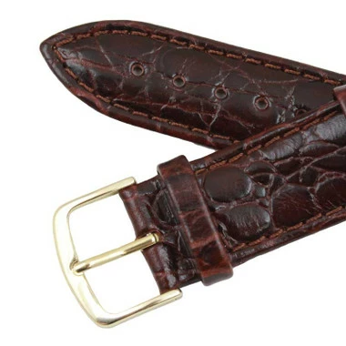 Hadley Roma Croco Grain 18mm Brown Padded Stitched Watch Strap 8 Inch Length 4 Hadley Roma Croco Grain 18mm Brown Padded Stitched Watch Strap 8 Inch Length - Image 4