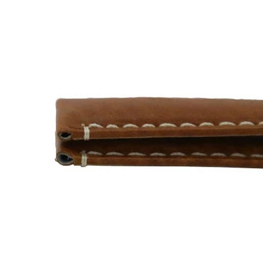 20mm Brown Camel Grain Leather Watch Band With White Stitching 7 3/8 Inch Length 5 20mm Brown Camel Grain Leather Watch Band With White Stitching 7 3/8 Inch Length - Image 5