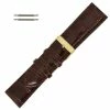 Leather Watch Band 24mm Shiny Reddish Brown Leather Alligator Grain 7 1/2 Inch Length Extra Wide Band