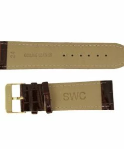 Leather Watch Band 24mm Shiny Reddish Brown Leather Alligator Grain 7 1/2 Inch Length Extra Wide Band -Cheap Watch Bands Store brown leather watchband 942 24photo3 05461.1659986003
