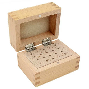 Wood Storage Box For Jewelry Drills And Burs 20 Holes 2 Wood Storage Box For Jewelry Drills And Burs 20 Holes - Image 2