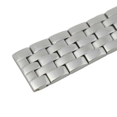 20mm Stainless Steel Metal Watch Band Straight End With Butterfly Buckle 7 1/2 Inch Length 2 20mm Stainless Steel Metal Watch Band Straight End With Butterfly Buckle 7 1/2 Inch Length - Image 2