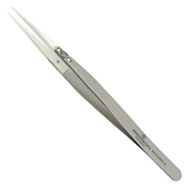 Bergeon #5 Nonmagnetic Stainless Steel Tweezer With Ceramic Tips 1 Bergeon #5 Nonmagnetic Stainless Steel Tweezer With Ceramic Tips