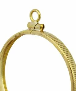 Coin Bezel British Half Penny Or Half Pence Yellow Gold Filled Coin Edge Coin Frame Pendant