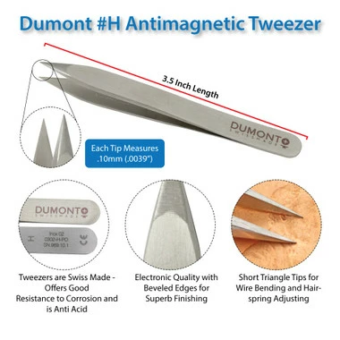 Dumont H Tweezer Stainless Steel 1 Dumont H Tweezer Stainless Steel