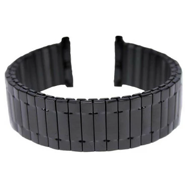 Black Metal Expansion 6 1/2 To 9 Inch Length Watch Band With Curved Expandable Ends To Fit 18 To 22mm 5 Black Metal Expansion 6 1/2 To 9 Inch Length Watch Band With Curved Expandable Ends To Fit 18 To 22mm - Image 5