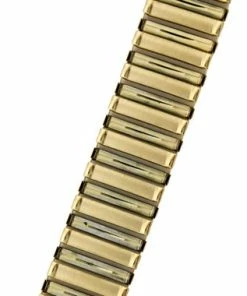Hadley Roma Yellow Gold Tone 6 1/2 To 9 1/2 Inch Length Expansion Metal Watchband With Expandable Ends To Fit 20 To 24mm -Cheap Watch Bands Store expansion watch band 1268yphoto3 24603.1659986016