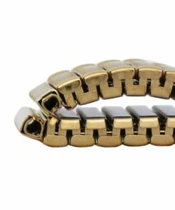 Hadley Roma Yellow Gold Tone 6 1/2 To 9 1/2 Inch Length Expansion Metal Watchband With Expandable Ends To Fit 20 To 24mm -Cheap Watch Bands Store expansion watch band 1268yphoto5 35140.1659986016