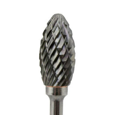 Grobet Carbide Bur Flame Shape 3/32 Inch Mandrel 2 Grobet Carbide Bur Flame Shape 3/32 Inch Mandrel - Image 2