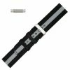 Hadley Roma Grey And Black Striped 24mm Nylon Watch Band 7 3/4 Inch Length