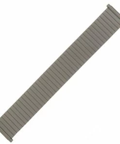 Hadley Roma Titanium Finish 6 1/4 To 8 1/2 Inch Length Expansion Metal Watchband With Expandable Ends To Fit 20 To 24mm