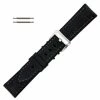 Black Leather 24mm Alligator Grain Stitched With Silicone Lining 7 7/8 Inch Length