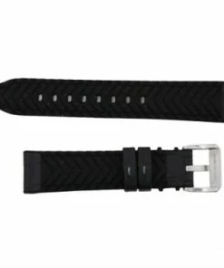Black Leather 20mm Alligator Grain Stitched With Silicone Lining 7 7/8 Inch Length -Cheap Watch Bands Store leather silicone watchband 201 22photo3 72095.1659986017
