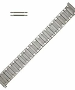 Hadley Roma Expansion Metal Watchband Stainless Steel 6 3/8 To 10 Inch Length With Expandable Ends To Fit 18 To 22mm