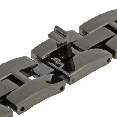 Crystal Encrusted Black Stainless Steel Watch Band Made To Fit 38mm Apple® Watch 4 Crystal Encrusted Black Stainless Steel Watch Band Made To Fit 38mm Apple® Watch - Image 4