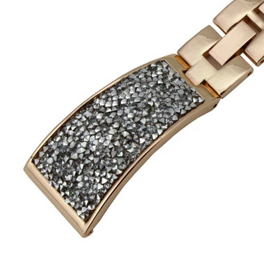 Crystal Encrusted 20mm Rose Gold Tone Stainless Steel Watch Band Quick Release Spring Bar Made To Fit Samsung Smart Watch 3 Crystal Encrusted 20mm Rose Gold Tone Stainless Steel Watch Band Quick Release Spring Bar Made To Fit Samsung Smart Watch - Image 3