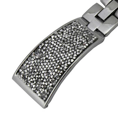 Crystal Encrusted 20mm Silver Tone Stainless Steel Watch Band Quick Release Spring Bar Made To Fit Samsung Smart Watch 3 Crystal Encrusted 20mm Silver Tone Stainless Steel Watch Band Quick Release Spring Bar Made To Fit Samsung Smart Watch - Image 3