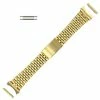 Hadley Roma Jubilee® Style Metal Watch Band 22mm Yellow Gold Tone Curved And Straight Ends 7 1/4 Inch Length