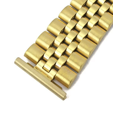 Hadley Roma Jubilee® Style Metal Watch Band 22mm Yellow Gold Tone Curved And Straight Ends 7 1/4 Inch Length 3 Hadley Roma Jubilee® Style Metal Watch Band 22mm Yellow Gold Tone Curved And Straight Ends 7 1/4 Inch Length - Image 3