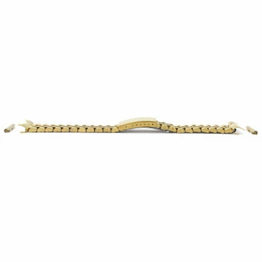 Hadley Roma Jubilee® Style Metal Watch Band 22mm Yellow Gold Tone Curved And Straight Ends 7 1/4 Inch Length 6 Hadley Roma Jubilee® Style Metal Watch Band 22mm Yellow Gold Tone Curved And Straight Ends 7 1/4 Inch Length - Image 6