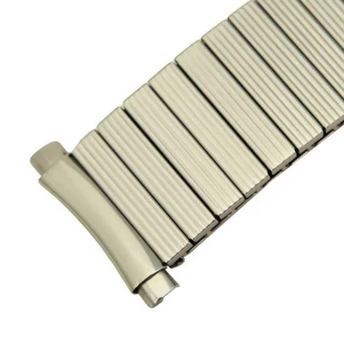 Metal Stainless Steel 6 1/4 To 9 Inch Length Expansion Watch Band With Curved Expandable Ends To Fit 18 To 22mm 2 Metal Stainless Steel 6 1/4 To 9 Inch Length Expansion Watch Band With Curved Expandable Ends To Fit 18 To 22mm - Image 2