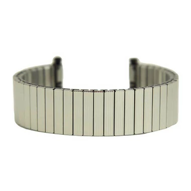 Metal Stainless Steel 6 1/4 To 9 Inch Length Expansion Watch Band With Curved Expandable Ends To Fit 18 To 22mm 4 Metal Stainless Steel 6 1/4 To 9 Inch Length Expansion Watch Band With Curved Expandable Ends To Fit 18 To 22mm - Image 4