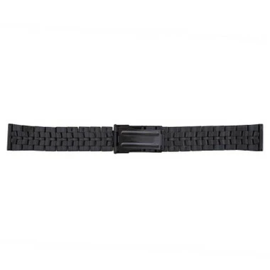 20mm Black Metal Watch Band Straight Ends 7 1/2 Inch Length 2 20mm Black Metal Watch Band Straight Ends 7 1/2 Inch Length - Image 2