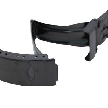 20mm Black Metal Watch Band Straight Ends 7 1/2 Inch Length 4 20mm Black Metal Watch Band Straight Ends 7 1/2 Inch Length - Image 4