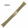 Yellow Gold Tone Metal Watch Band 7 1/4 Inch Length With Curved Ends 18 - 20mm