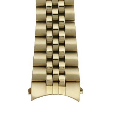 Yellow Gold Tone Metal Watch Band 7 1/4 Inch Length With Curved Ends 18 - 20mm 2 Yellow Gold Tone Metal Watch Band 7 1/4 Inch Length With Curved Ends 18 - 20mm - Image 2